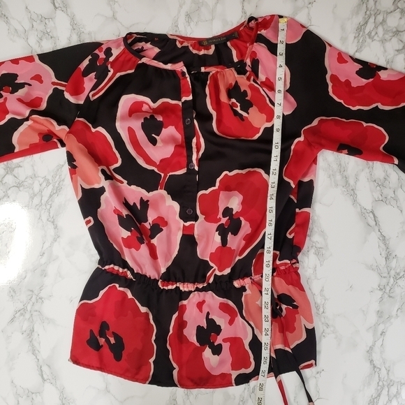 Outback Red Floral Pink Red Black Blouse - Picture 9 of 11